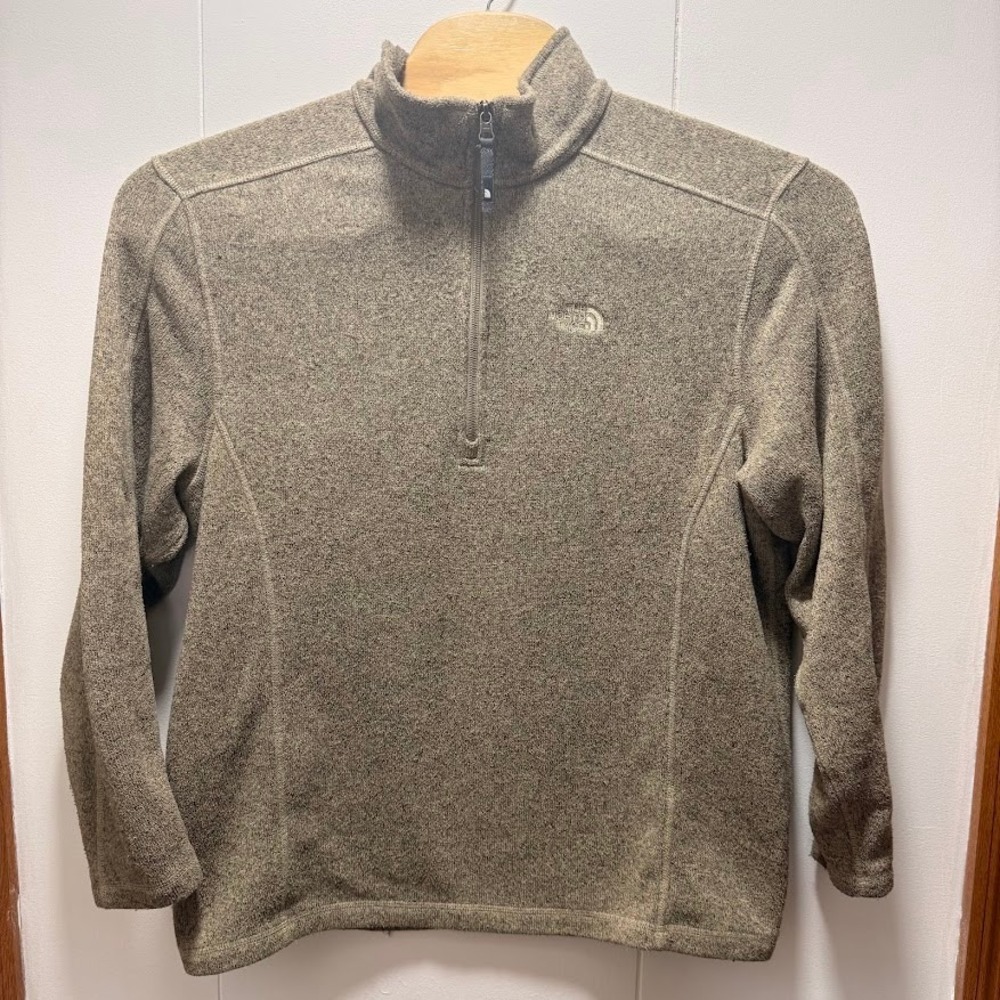 The North Face Gordon Lyons Mens XL Brown Heather Quarter Zip Fleece Pullover